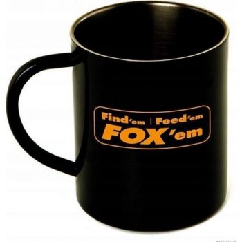KUBEK FOX STAINLESS BLACK XL MUG 400ml NIERDZEWNY