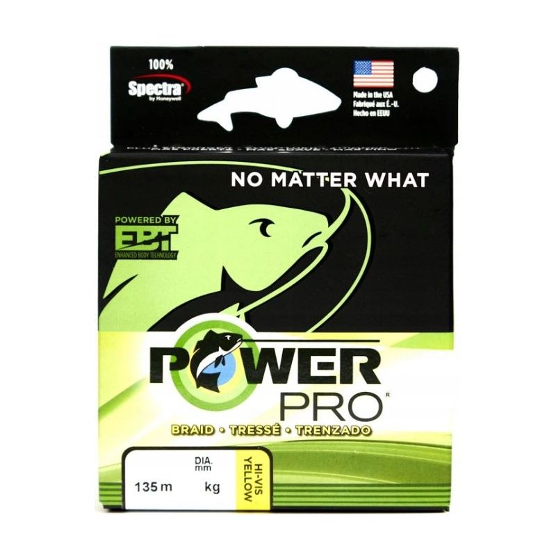 PLECIONKA POWER PRO HI-VIS YELLOW 135m 0,10mm 5kg PLECIONKA POWER PRO HI-VIS YELLOW 135m 0,10mm 5kg