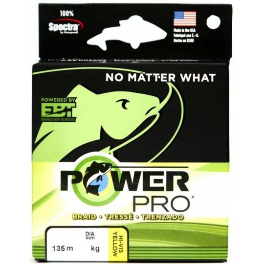 PLECIONKA POWER PRO HI-VIS YELLOW 135m 0,10mm 5kg PLECIONKA POWER PRO HI-VIS YELLOW 135m 0,10mm 5kg