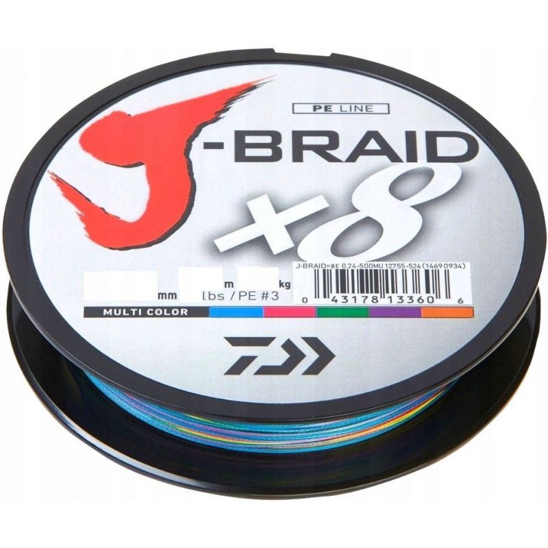 PLECIONKA DAIWA J-BRAID X8 0,35mm 300m MULTI COLOR PLECIONKA DAIWA J-BRAID X8 0,35mm 300m MULTI COLOR
