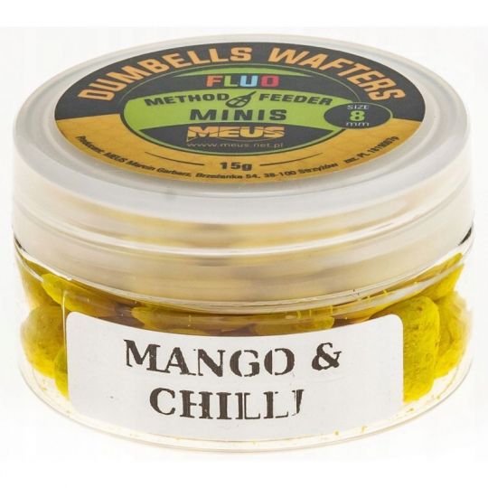 DUMBELLS MEUS WAFTERS FLUO 8mm MINIS MANGO CHILLI DUMBELLS MEUS WAFTERS FLUO 8mm MINIS MANGO CHILLI