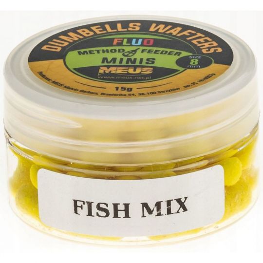 DUMBELLS MEUS WAFTERS FLUO 8mm MINIS FISH MIX DUMBELLS MEUS WAFTERS FLUO 8mm MINIS FISH MIX