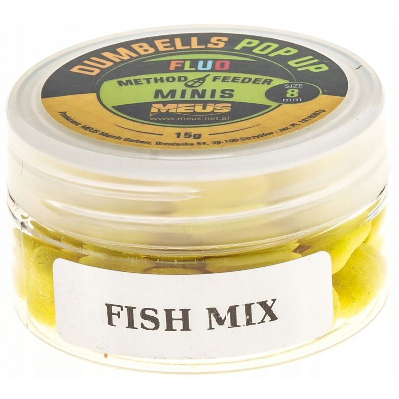 DUMBELLS MEUS FLUO POP UP 8mm MINIS FISH MIX DUMBELLS MEUS FLUO POP UP 8mm MINIS FISH MIX