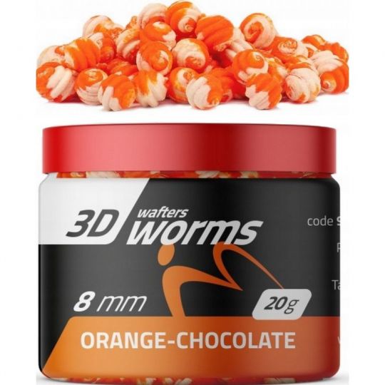 WAFTERS MATCH PRO TOP WORMS DUO 8mm ORANGE CHOCOLA