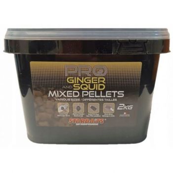 PELLET STARBAITS GINGER SQUID MIXED 2kg WIADRO
