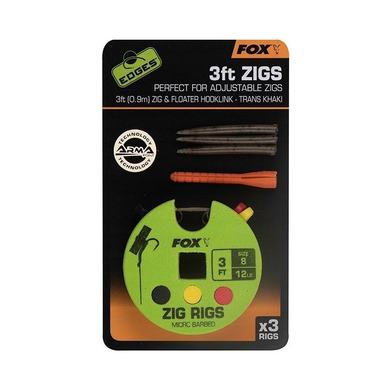 ZESTAW PRZYPON FOX DO ZIG RIG 8 12lb 3ft ZESTAW PRZYPON FOX DO ZIG RIG 8 12lb 3ft