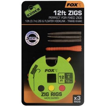 ZESTAW PRZYPON FOX DO ZIG RIG 8 12lb 12ft