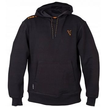 BLUZA FOX COLLECTION BLACK ORANGE HOODIE ROZMIAR M