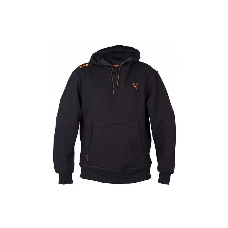 BLUZA FOX COLLECTION BLACK ORANGE HOODIE ROZMIAR M