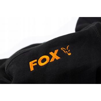 BLUZA FOX COLLECTION BLACK ORANGE HOODIE ROZMIAR M