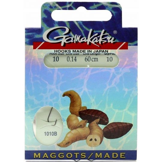 HACZYKI WIĄZANE GAMAKATSU MAGGOTS 0,12mm 14 60cm HACZYKI WIĄZANE GAMAKATSU MAGGOTS 0,12mm 14 60cm