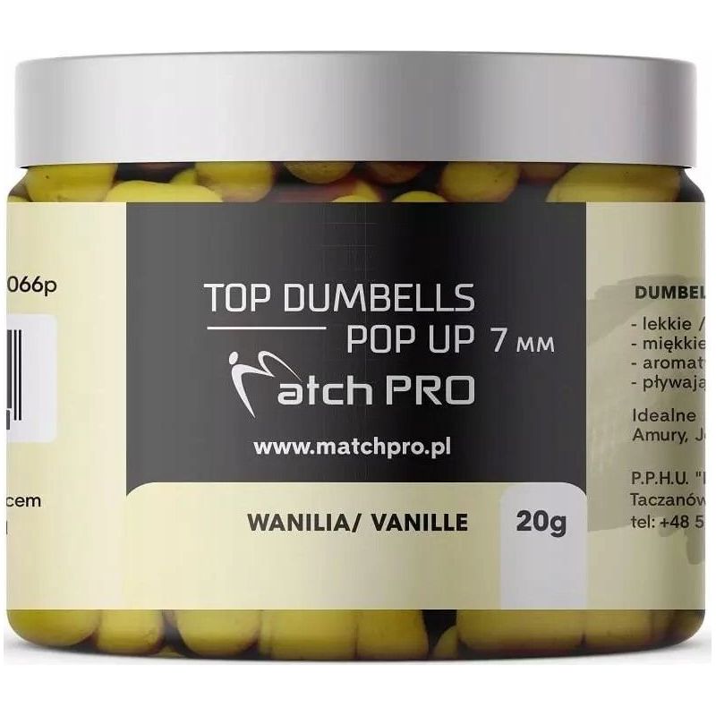 DUMBELLS MATCH PRO TOP POP UP WANILIA 7mm 20g DUMBELLS MATCH PRO TOP POP UP WANILIA 7mm 20g