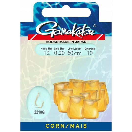 HACZYKI WIĄZANE GAMAKATSU CORN PRZYPON 0,25mm 6 HACZYKI WIĄZANE GAMAKATSU CORN PRZYPON 0,25mm 6