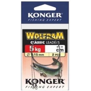 PRZYPON KONGER WOLFRAM CZERWONY 25cm 5kg 2szt