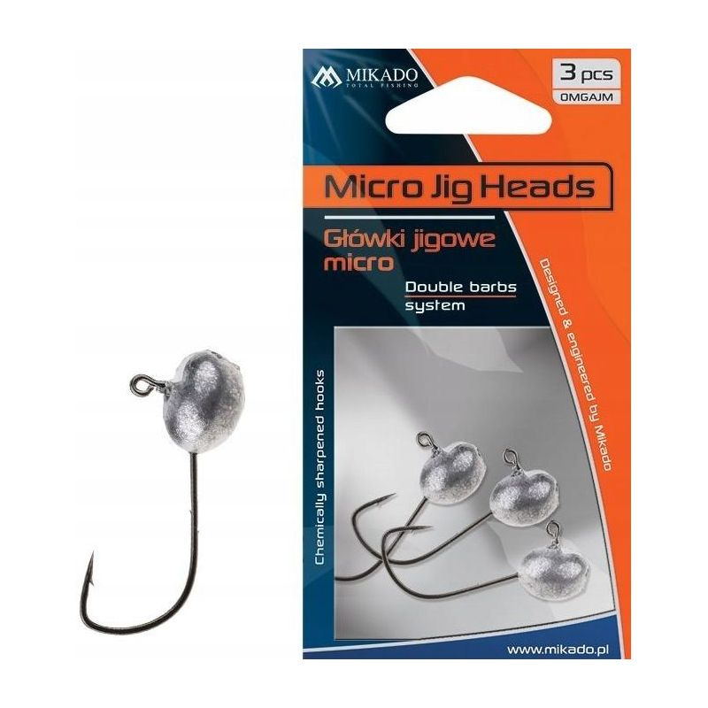 GŁÓWKI JIGGOWE MIKADO MICRO BN 1g ROZMIAR 2 3szt GŁÓWKI JIGGOWE MIKADO MICRO BN 1g ROZMIAR 2 3szt