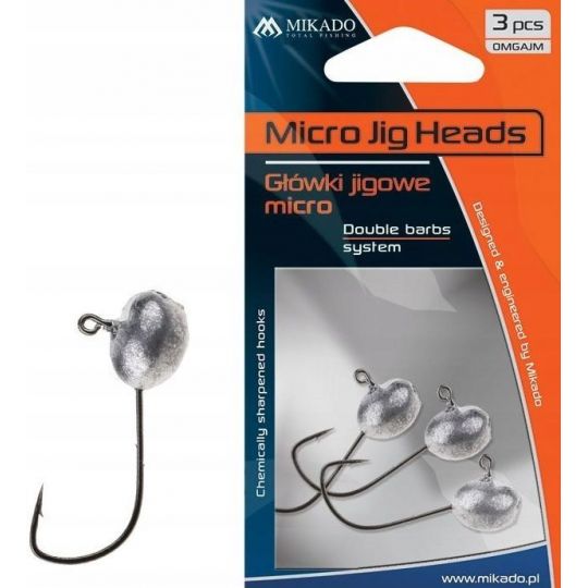 GŁÓWKI JIGGOWE MIKADO MICRO BN 1g ROZMIAR 2 3szt GŁÓWKI JIGGOWE MIKADO MICRO BN 1g ROZMIAR 2 3szt
