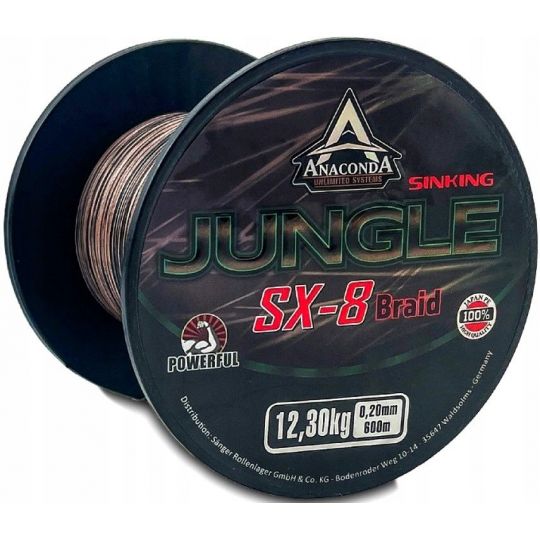 PLECIONKA ANACONDA JUNGLE SX-8 BRAID 600m 0,28mm PLECIONKA ANACONDA JUNGLE SX-8 BRAID 600m 0,28mm