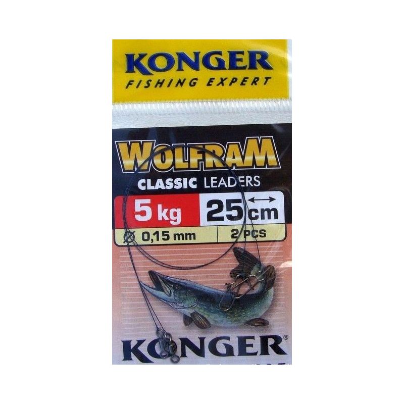 PRZYPON KONGER WOLFRAM CZERWONY 25cm 10kg 2szt PRZYPON KONGER WOLFRAM CZERWONY 25cm 10kg 2szt