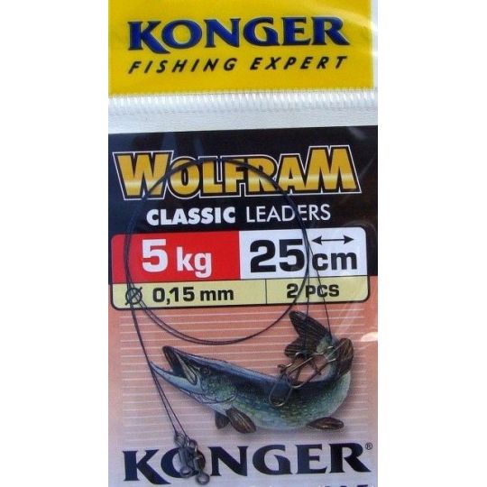 PRZYPON KONGER WOLFRAM CZERWONY 25cm 10kg 2szt PRZYPON KONGER WOLFRAM CZERWONY 25cm 10kg 2szt