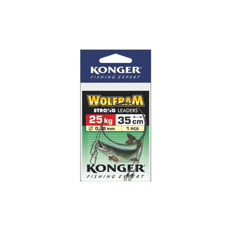 PRZYPON KONGER WOLFRAM ZIELONY 45cm 25kg 1szt PRZYPON KONGER WOLFRAM ZIELONY 45cm 25kg 1szt