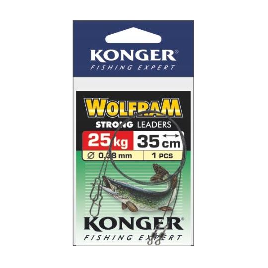 PRZYPON KONGER WOLFRAM ZIELONY 45cm 25kg 1szt PRZYPON KONGER WOLFRAM ZIELONY 45cm 25kg 1szt