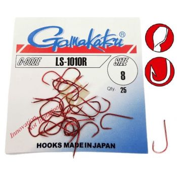 HACZYKI GAMAKATSU LS-1010R HOOKS RED 18