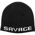 CZAPKA SAVAGE GEAR ZIMOWA LOGO BEANIE BLACK WHITE