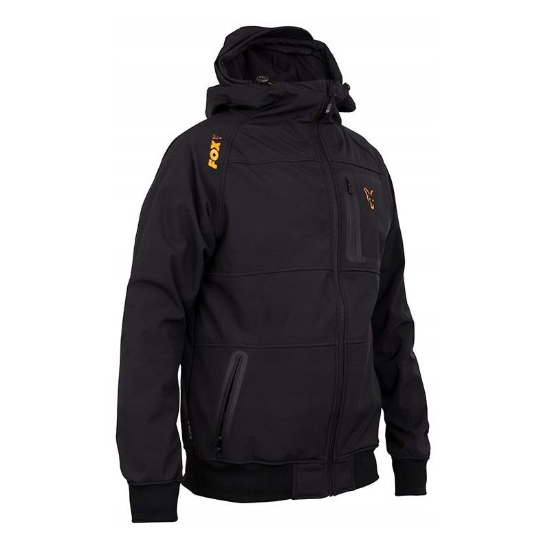 KURTKA FOX COLL BLACK ORANGE SHELL HOODIE XXL KURTKA FOX COLL BLACK ORANGE SHELL HOODIE XXL