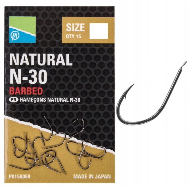HACZYKI PRESTON NATURAL N-30 SIZE 10 15szt HACZYKI PRESTON NATURAL N-30 SIZE 10 15szt