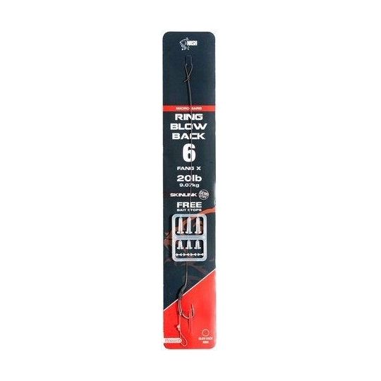 PRZYPON Z HAKIEM NASH RING BLOW BACK SIZE 2 BARBED PRZYPON Z HAKIEM NASH RING BLOW BACK SIZE 2 BARBED
