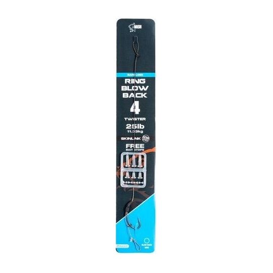 PRZYPON Z HAKIEM NASH RING BLOW BACK SIZE 4 BARBLE PRZYPON Z HAKIEM NASH RING BLOW BACK SIZE 4 BARBLE