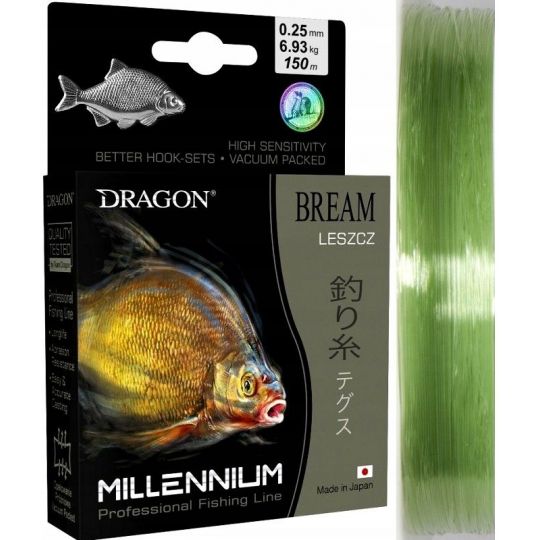 ŻYŁKA DRAGON MILLENIUM LESZCZ 150m 0.25mm 6,93kg ŻYŁKA DRAGON MILLENIUM LESZCZ 150m 0.25mm 6,93kg