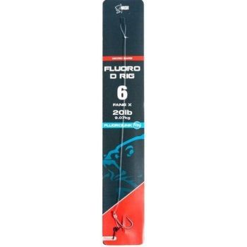 HACZYK NASH FLUOROCARBON D-RIG Z PRZYPONEM 6 BARBE