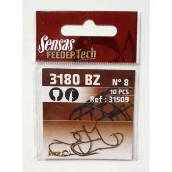HACZYKI SENSAS 3180 FEEDER TECH ROZMIAR 8 HAKI