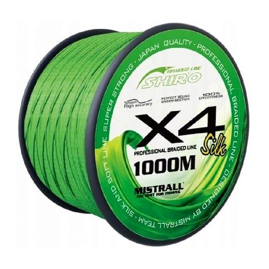 PLECIONKA MISTRALL SHIRO X4 1000m ZIELONA 0,13mm PLECIONKA MISTRALL SHIRO X4 1000m ZIELONA 0,13mm