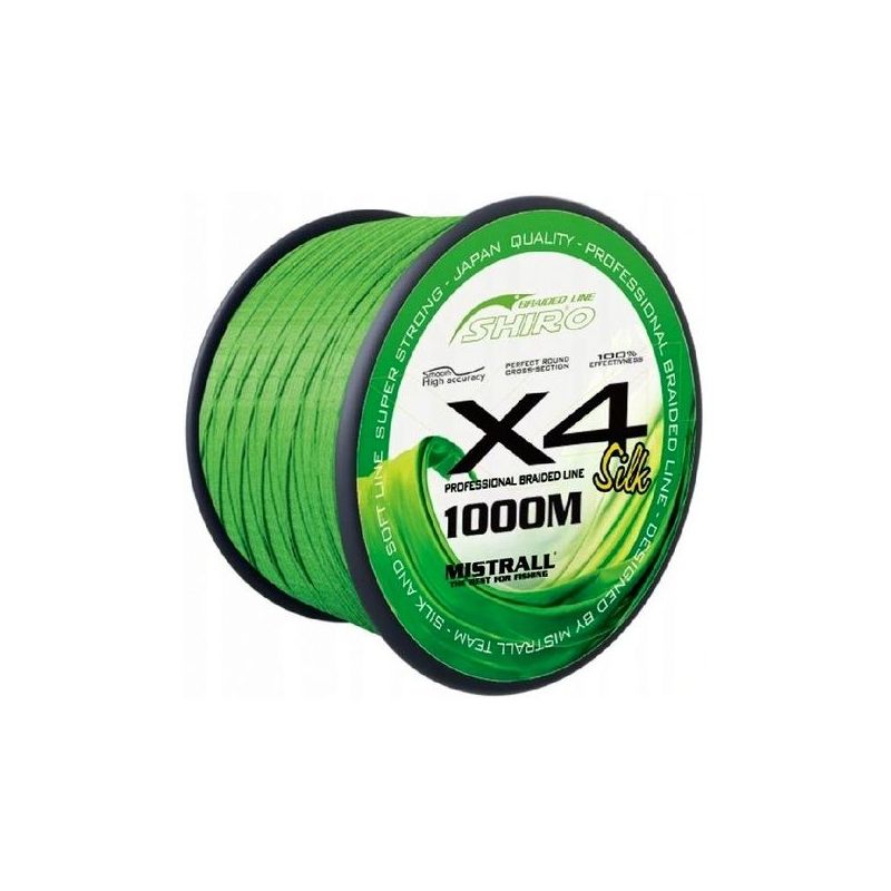 PLECIONKA MISTRALL SHIRO X4 1000m ZIELONA 0,15mm PLECIONKA MISTRALL SHIRO X4 1000m ZIELONA 0,15mm