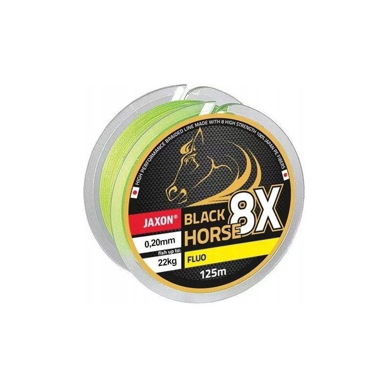 PLECIONKA JAXON BLACK HORSE 8X FLUO 0,14mm 125m PLECIONKA JAXON BLACK HORSE 8X FLUO 0,14mm 125m