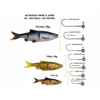 GUMA SAVAGE GEAR ROACH SWIM& JERK 12,5cm MUDDY
