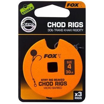 PRZYPON FOX Z HAKIEM STIFF CHOD RIG 30lb SIZE 4