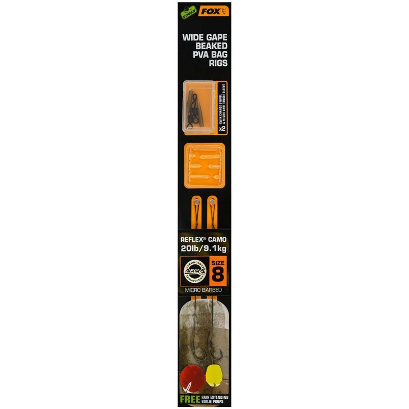 PRZYPON FOX WIDE GAPE BEAKED PVA RIG HAK 6 20lb PRZYPON FOX WIDE GAPE BEAKED PVA RIG HAK 6 20lb