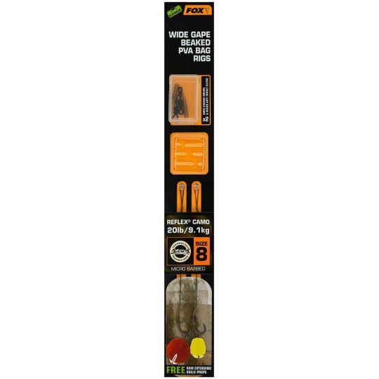PRZYPON FOX WIDE GAPE BEAKED PVA RIG HAK 6 20lb PRZYPON FOX WIDE GAPE BEAKED PVA RIG HAK 6 20lb