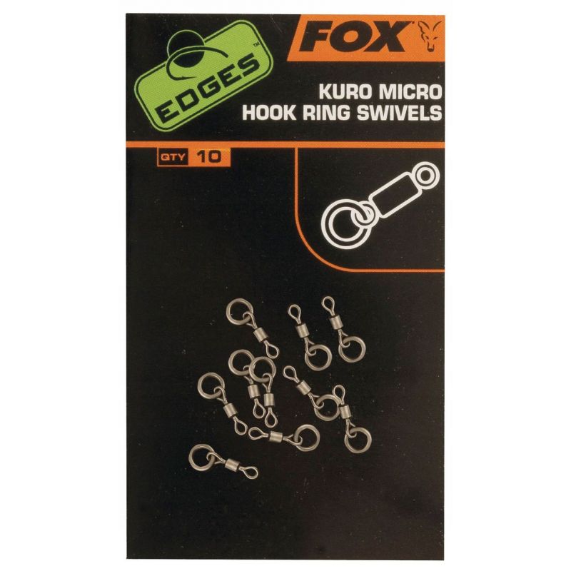 KRĘTLIK FOX KURO MICRO HOOK RING SWIVEL 10szt KRĘTLIK FOX KURO MICRO HOOK RING SWIVEL 10szt