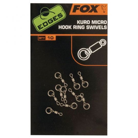 KRĘTLIK FOX KURO MICRO HOOK RING SWIVEL 10szt KRĘTLIK FOX KURO MICRO HOOK RING SWIVEL 10szt