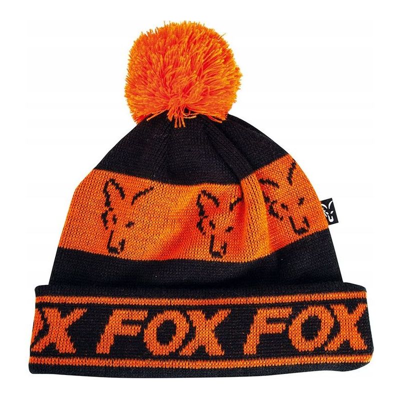 CZAPKA FOX ZIMOWA BLACK ORANGE LINED BOBBLE CZAPKA FOX ZIMOWA BLACK ORANGE LINED BOBBLE
