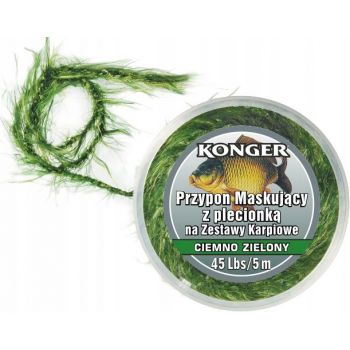 PRZYPON KARPIOWY KONGER MASKUJĄCY Z PLECIONKĄ 45lb