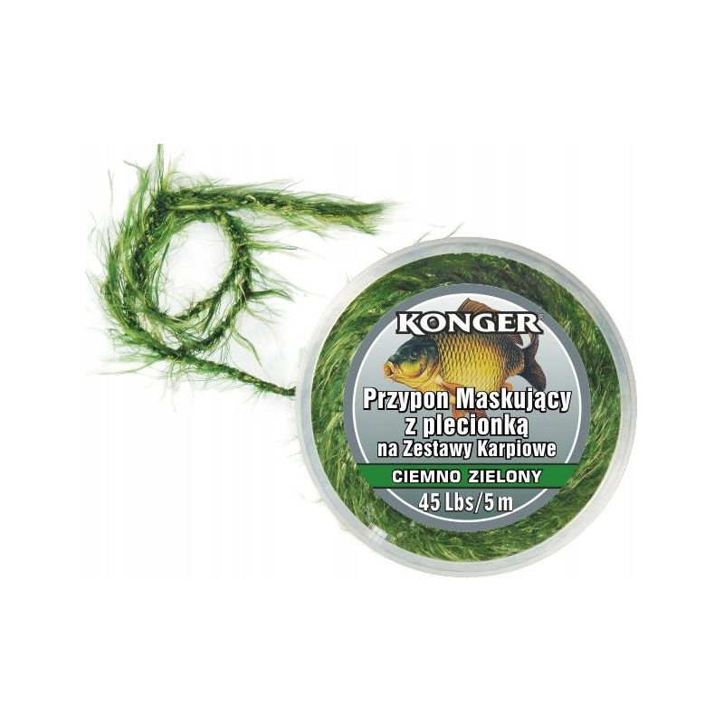 PRZYPON KARPIOWY KONGER MASKUJĄCY Z PLECIONKĄ 45lb PRZYPON KARPIOWY KONGER MASKUJĄCY Z PLECIONKĄ 45lb