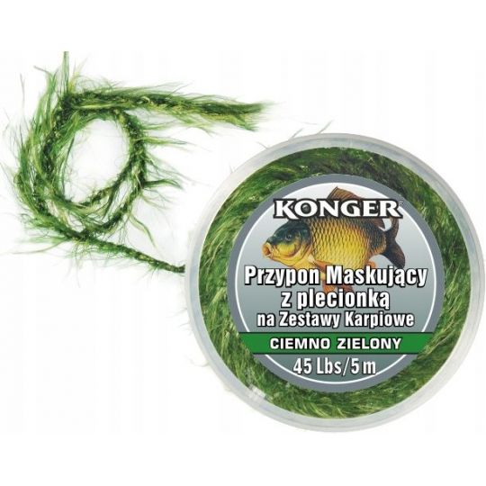 PRZYPON KARPIOWY KONGER MASKUJĄCY Z PLECIONKĄ 45lb PRZYPON KARPIOWY KONGER MASKUJĄCY Z PLECIONKĄ 45lb