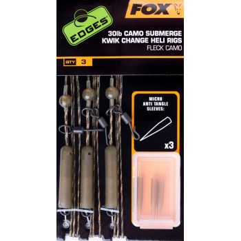 ZESTAW FOX PRZYPONÓW EDGES CAM HELI RIGS 30LBS