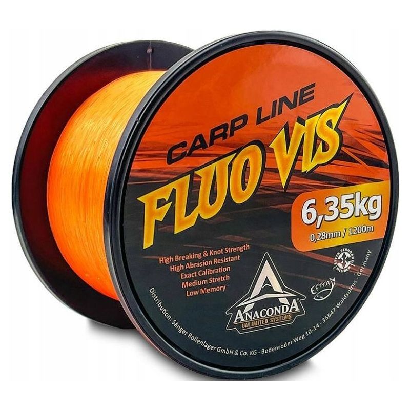 ŻYŁKA ANACONDA FLUOVIS CARP LINE 1200m 0,36mm ORAN ŻYŁKA ANACONDA FLUOVIS CARP LINE 1200m 0,36mm ORAN