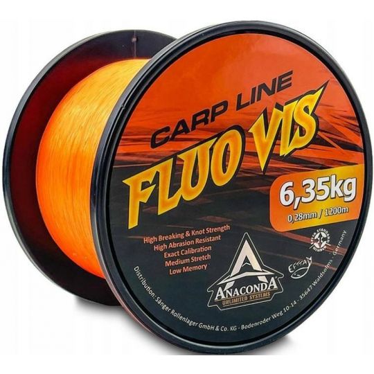 ŻYŁKA ANACONDA FLUOVIS CARP LINE 1200m 0,36mm ORAN ŻYŁKA ANACONDA FLUOVIS CARP LINE 1200m 0,36mm ORAN